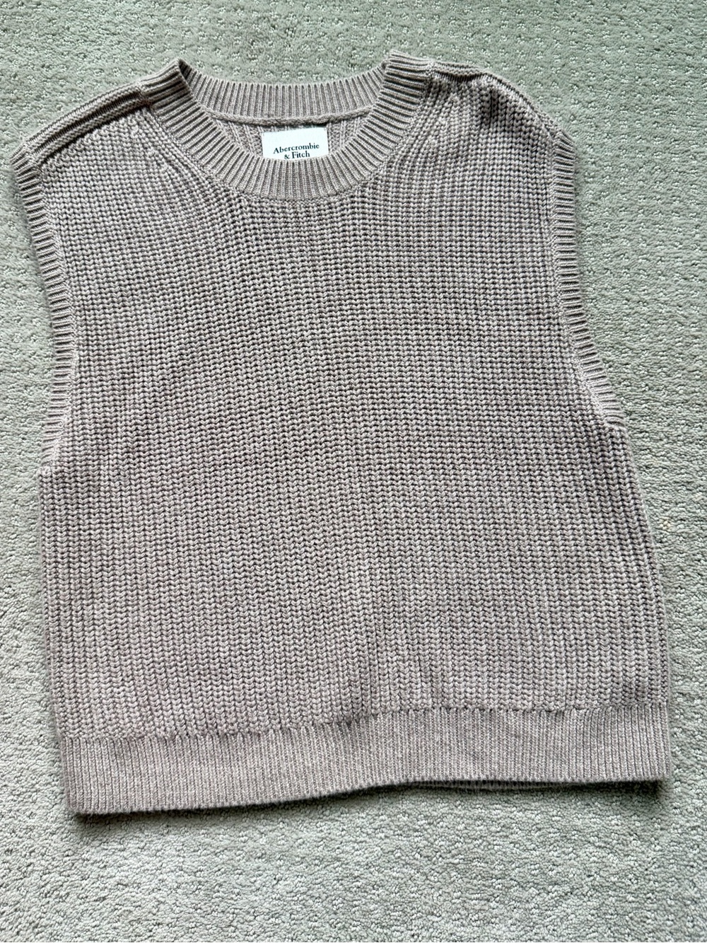Abercrombie & Fitch Women's Sleeveless Crew Knit Vest - Taupe
